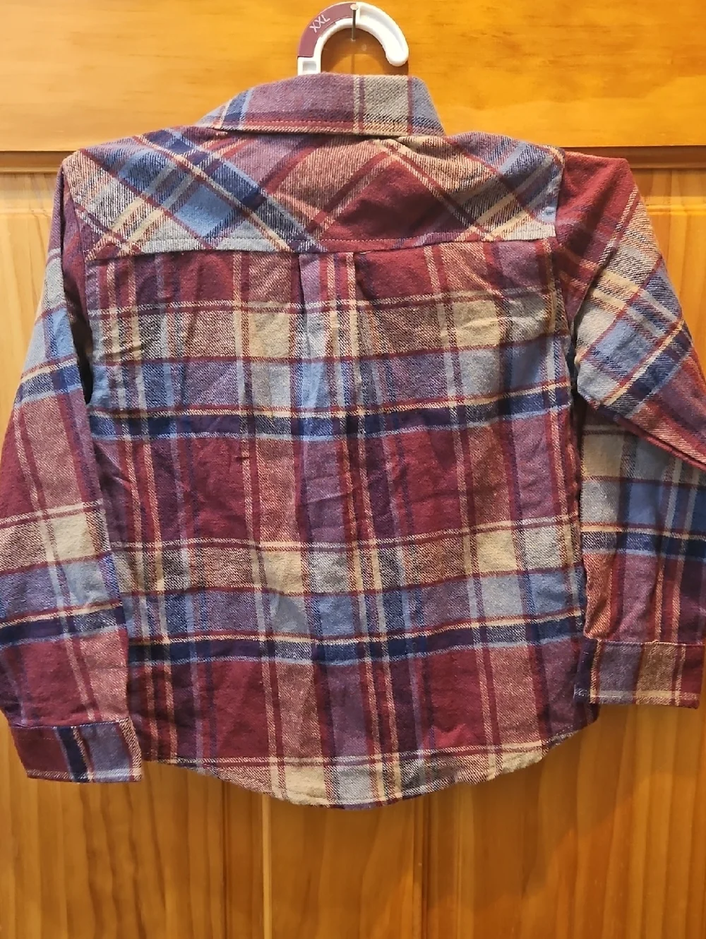 Boys Plaid Button-Down Shirt - Burgundy, Blue & Tan
